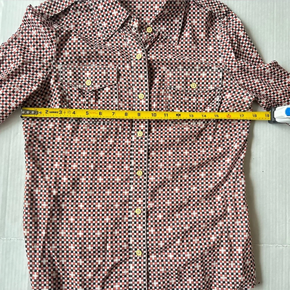 Tory Burch Men's Geometric Print Button-Down Shirt‎ in Red and Black 6